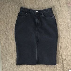 Zara black denim pencil skirt